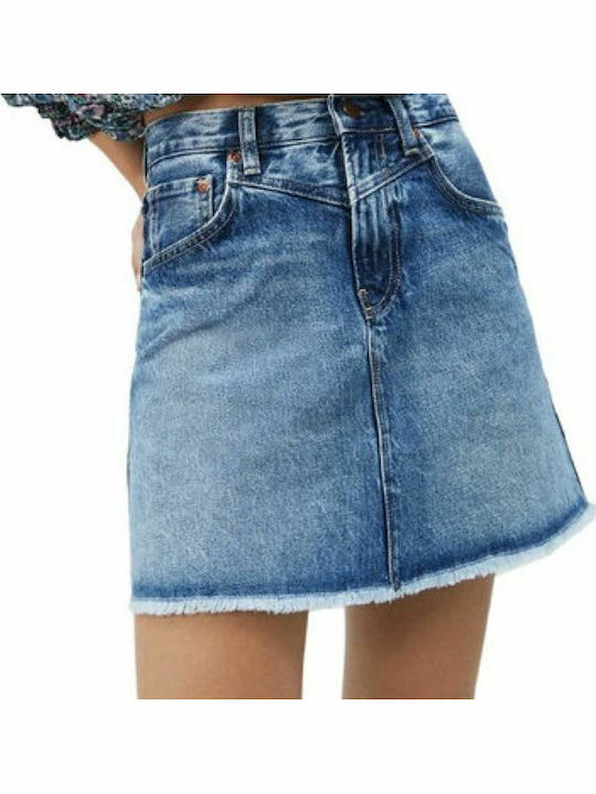 Rachel Denim High-waisted Mini Skirt Blue