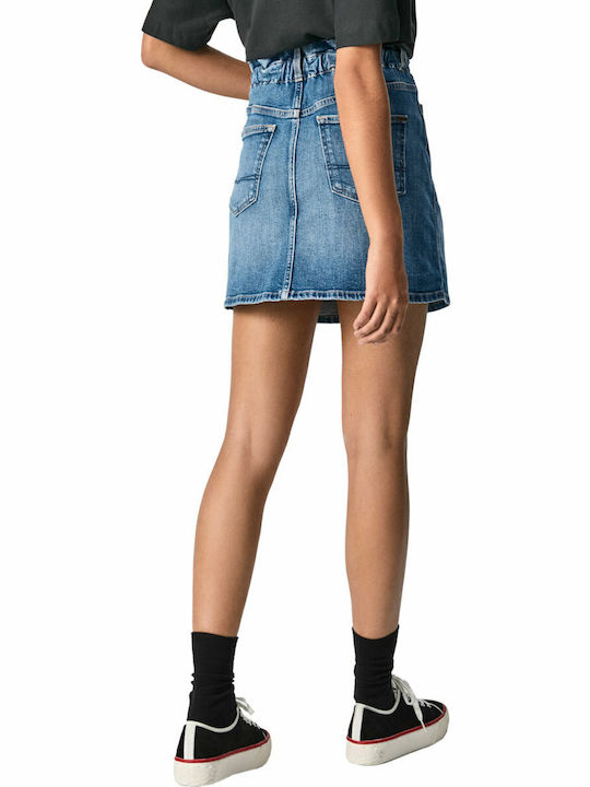 Maisie Denim High-waisted Mini Skirt Blue