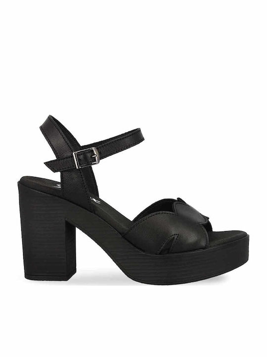 Din piele Sandale Anatomici Negre