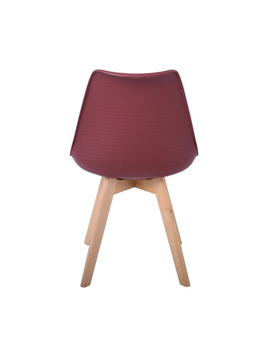 Martin Stripe Kitchen Polypropylene Chair Bordeaux 49x56x82cm 4pcs