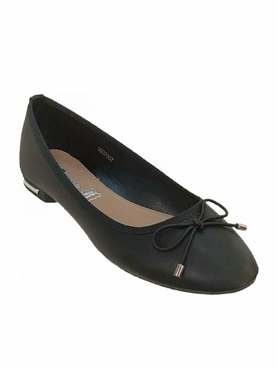 Blondie Synthetic Leather Ballerinas Black