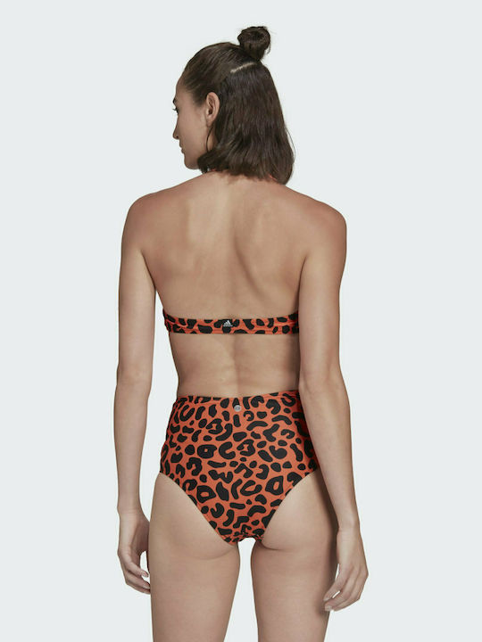 Adidas Richi Mnisi Bik Set Bikini Animal Print Τριγωνάκι Ψηλόμεσο True Orange
