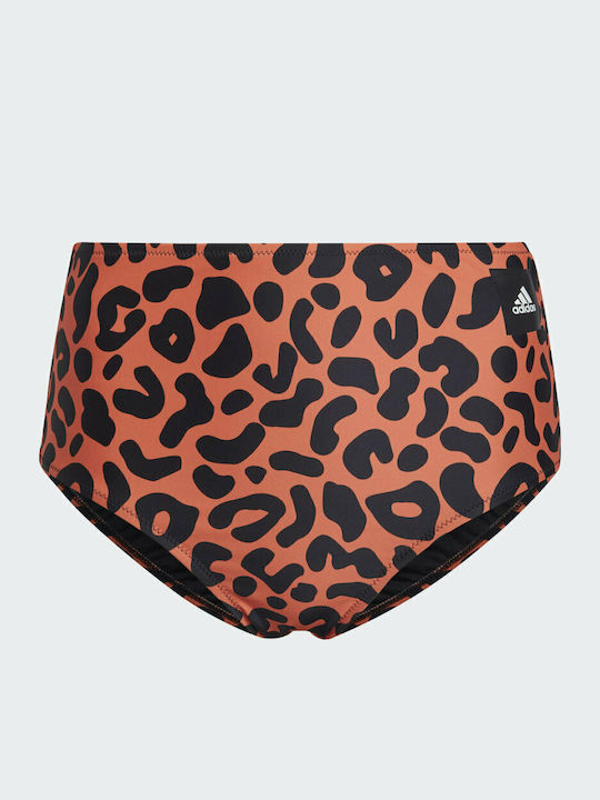 Richi Mnisi Bikini Set Triangle High Waist Animal Print True Orange