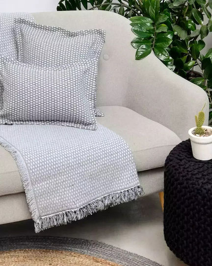 Pennie Decorative Pillow Case Arkesini Made of 100% Cotton Charcoal 30x45cm