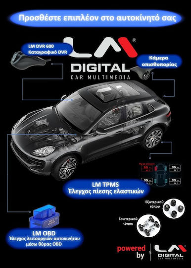 LM Digital Автомобилна Аудио Система (Блутут/USB/AUX/WiFi/GPS/Apple-Carplay/Android-Auto) с Тъчскрийн 9"
