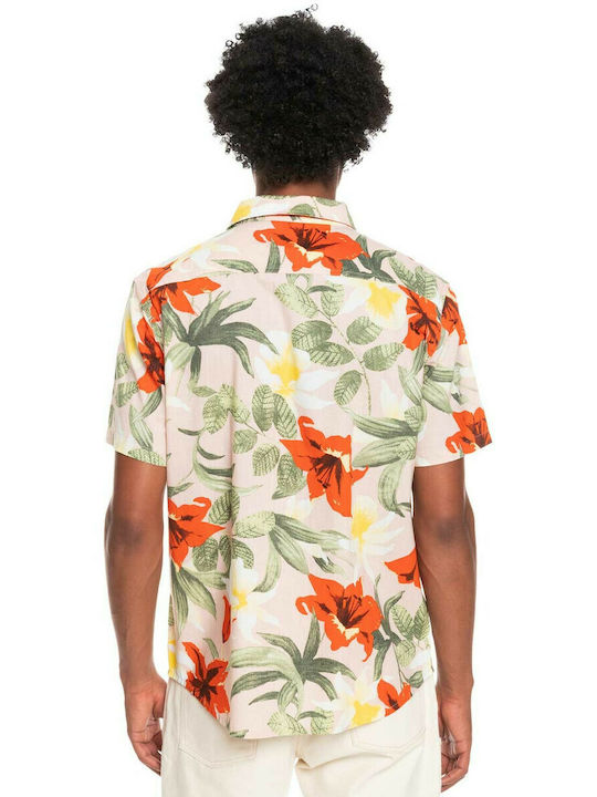 Quiksilver Cămașă Bărbătească Cu mânecă scurtă Floral Multicolor