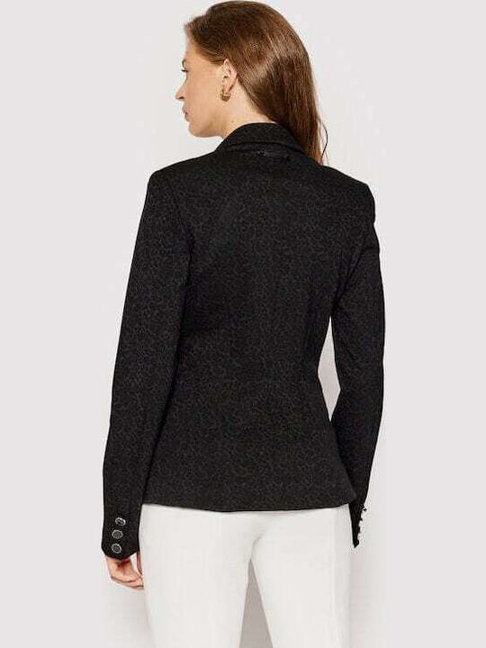 Guess Damen Mittellang Blazer Schwarz
