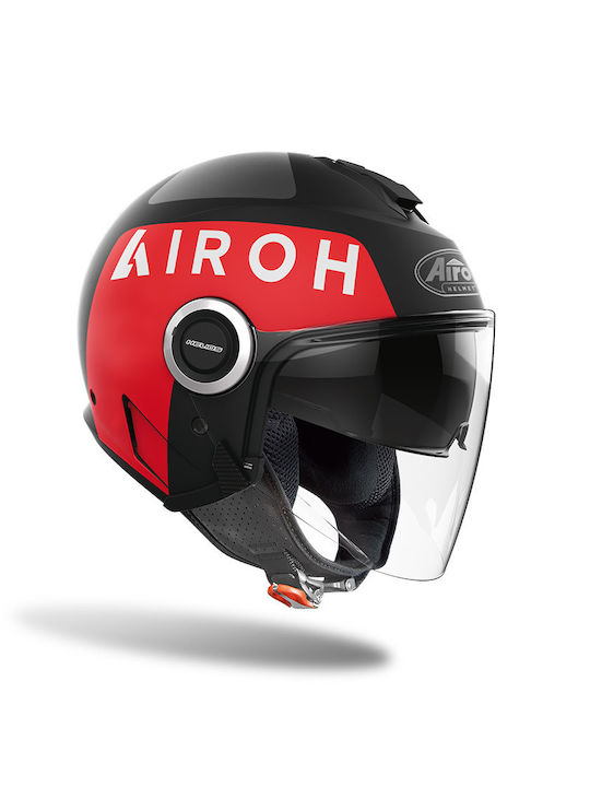 Airoh Helios Up Negru mat Cască de motocicletă Jet 1250gr cu vizor solar