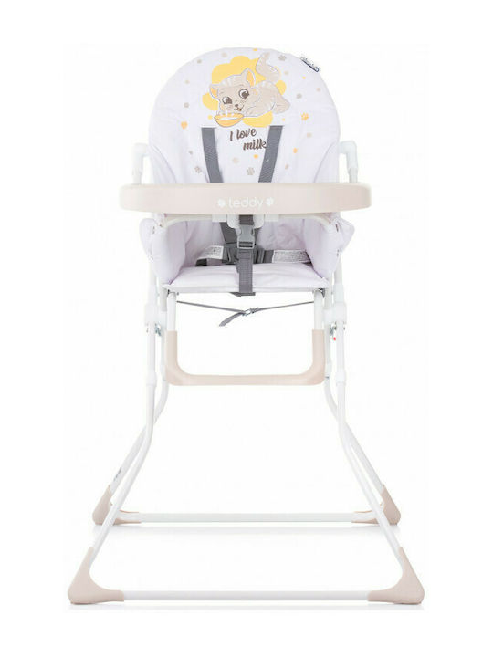 Chipolino Teddy Foldable Highchair with Metal Frame & Leatherette Seat Humus