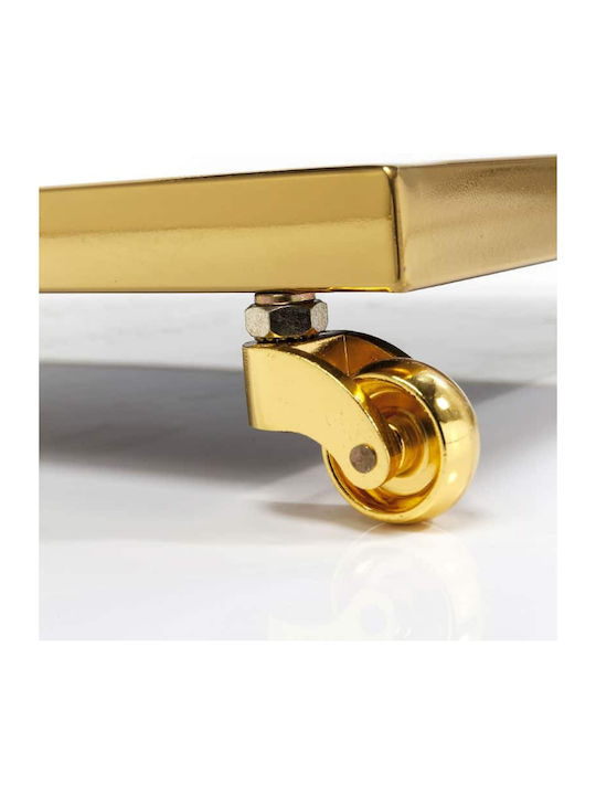 Kare Design Classy Freistehend Weinkeller Metallisch mit Rädern Gold 50x33x64εκ.