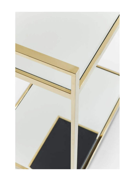 Kare Design Classy Freistehend Weinkeller Metallisch mit Rädern Gold 50x33x64εκ.