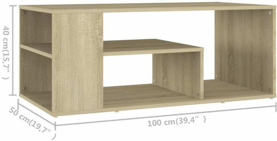 Sonoma M100xΠ50xΥ40εκ Ορθογώνιο Κεντρικό Τραπεzaki από Ξύλο