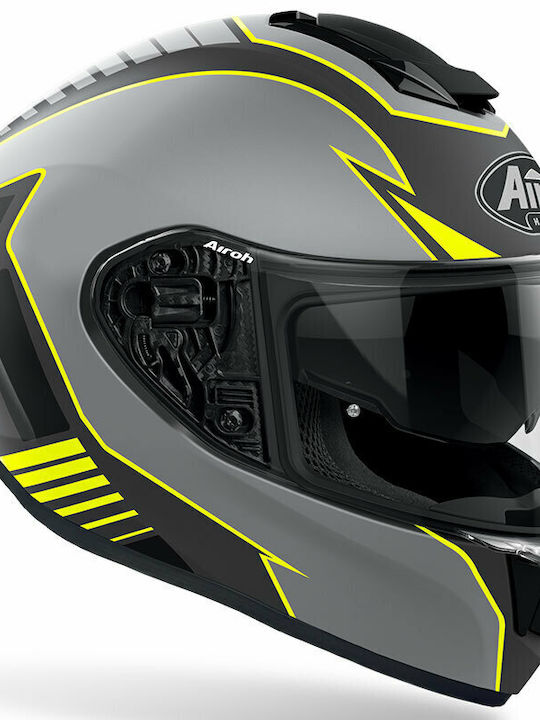 Airoh ST 501 Type Yellow Matt Motorcycle Helmet Full Face 1400gr with Sunvisor KR8969