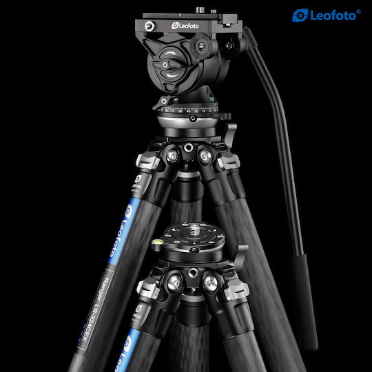 Leofoto Video Tripod LS-324CEX+BV-10 from Carbon Fiber and Load Capacity 10kg up to 153cm