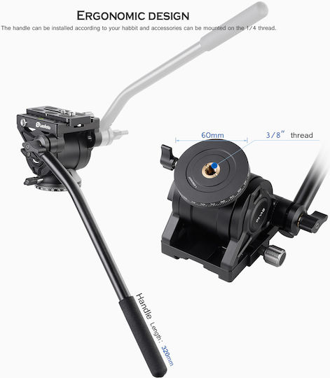 Leofoto Video Tripod LS-324CEX+BV-10 from Carbon Fiber and Load Capacity 10kg up to 153cm