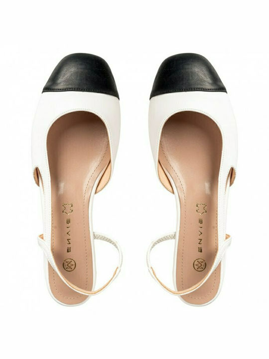 Envie Shoes Δερμάτινες Γυναικείες Μπαλαρίνες σε Λευκό Χρώμα