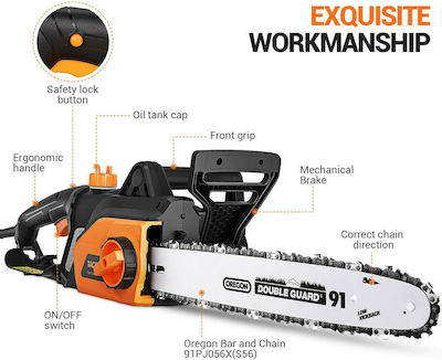 Tacklife GCS1800 Electric Chainsaw 4.45kg with Bar 35cm