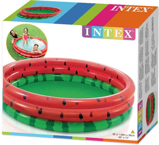 Intex Παιδική Στρογγυλή Πισίνα 581lt Φουσκωτή 168x38εκ. Κόκκινη