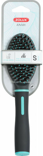Zolux Double Bristle Brush Brush Small for Long-Haired Dogs Double Sided for Coat Grooming Turquoise