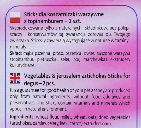 Megan Behandelt für Nagetiere Vegetable Flask Sticks 90gr 2Stück