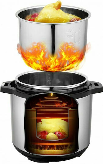 Hoomei Πολυμάγειρας 900W με Χωρητικότητα 5lt Ασημί