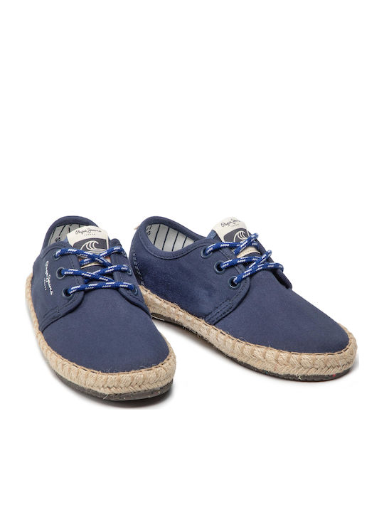 Kids Espradrilles with Laces Navy Blue Tourist Camping