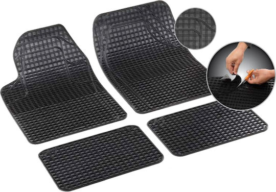 Bottari Set of Front and Rear Mats Universal 4pcs Tray Type Black