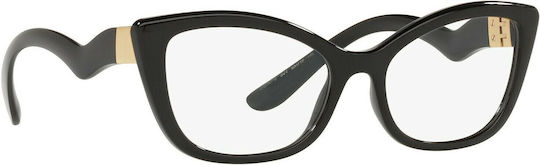 Dolce & Gabbana Plastic Eyeglass Frame Butterfly Black DG5078 501