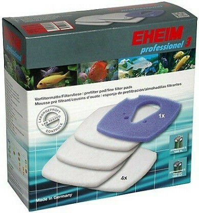 Eheim Sponge for Aquarium Filtering Set of 4 Glass Wool + 1 Sponge for Professionel 2080/2180 1pcs