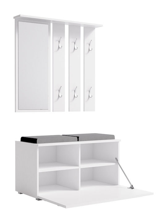 Opal Entry Furniture with Mirror / Hanger / Shoe Rack & Bench 85x41x45cm