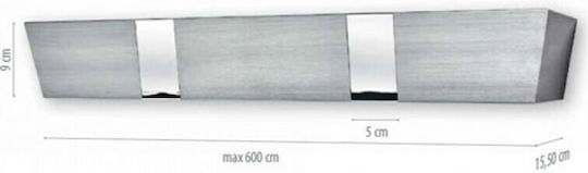 Anartisi Μετόπη Κουρτινόξυλου ΜB81 100εκ. Μεταλλική Argento Χρώμιο