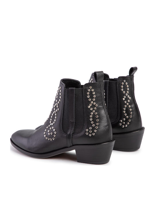Leder Damen Chelsea-Stiefel Schwarze