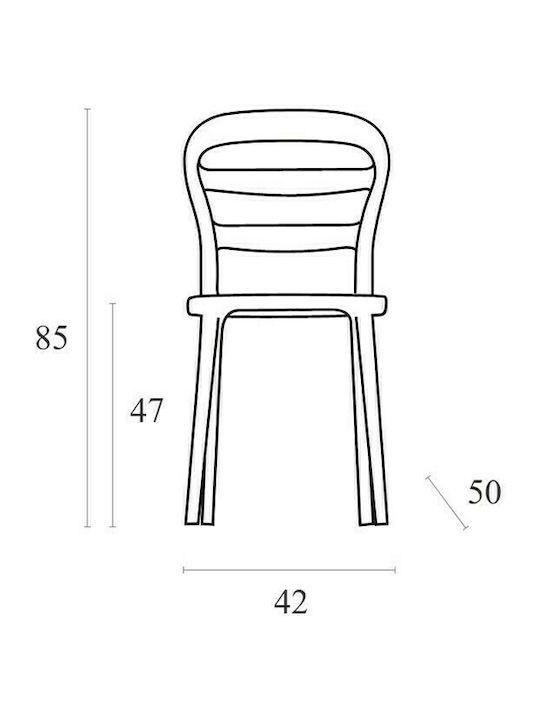 Bibi Καρέκλα Κουζίνας από Πολυπροπυλένιο Black 42x50x85εκ.