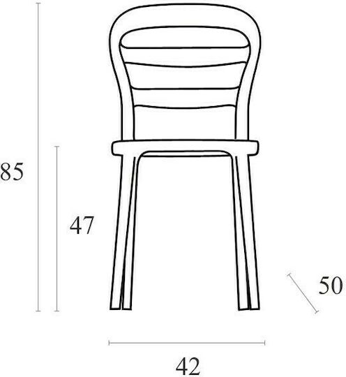 Bibi Kitchen Polypropylene Chair Coffee 42x50x85cm
