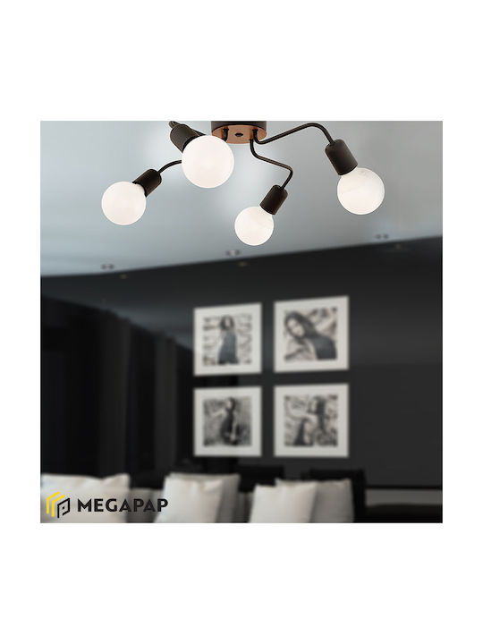 Megapap Modern Metal Ceiling Light with Socket E27 48pcs Black