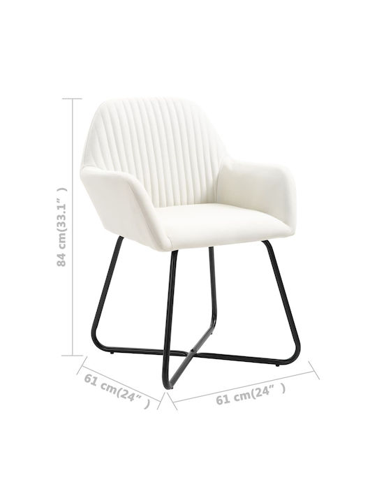 Dining Room Fabric Chair Cream 61x61x84cm 2pcs