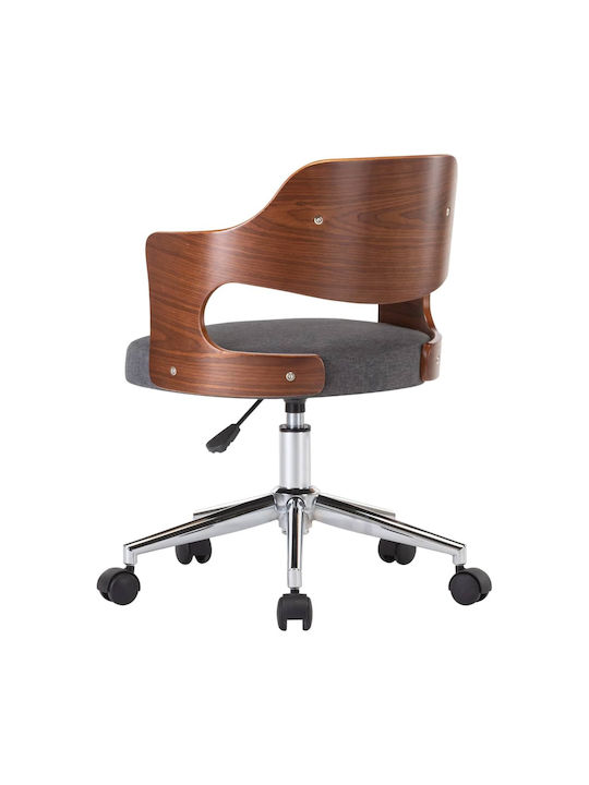 Swivel Visitor Chair with Arms & Wheels Γκρι 47.5x53x76cm 6pcs