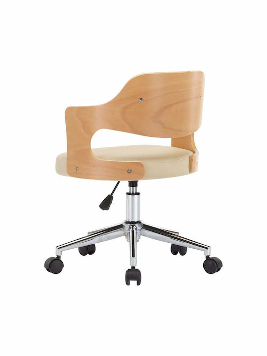 Swivel Visitor Chair with Arms & Wheels Κρεμ 47.5x53x76cm 2pcs