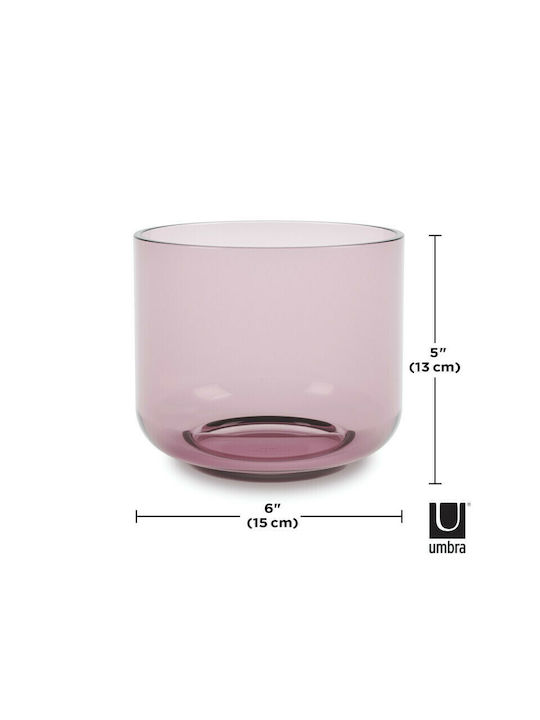 Umbra Διακοσμητικό Βάζο Γυάλινο Layla Μωβ Φ15xΥ13cm