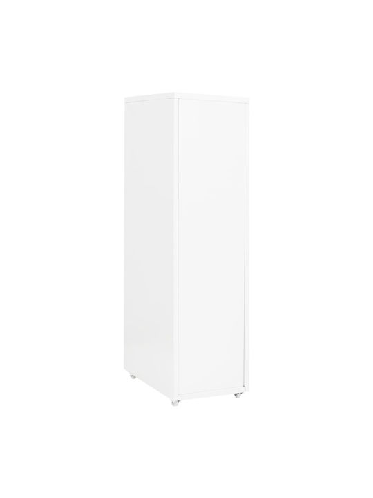 Office Storage Metal Drawer with Wheels & 8 Drawers White L28xW41xH109cm