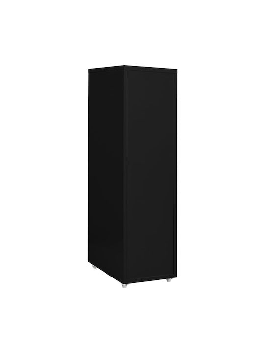 Office Storage Metal Drawer with Wheels & 8 Drawers Black L28xW41xH109cm
