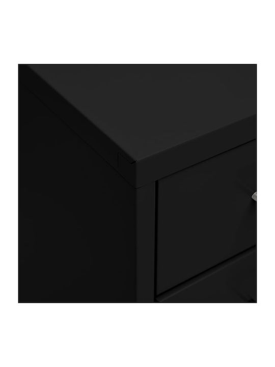 Office Storage Metal Drawer with Wheels & 8 Drawers Black L28xW41xH109cm