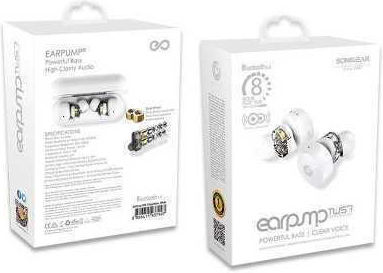 Sonic Gear Earpump TWS 7 In ear Bluetooth хендсфри Слушалки с Устойчивост на Пот и Кутийка за Зареждане Бял
