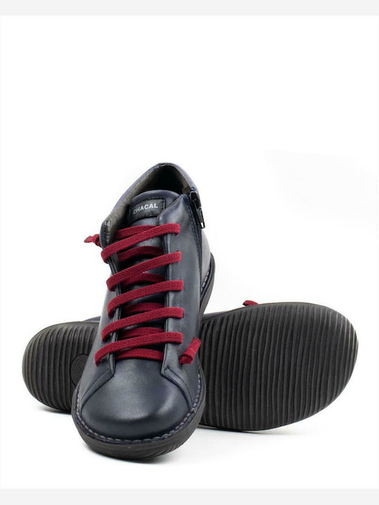 Leder Stiefeletten Damen Marineblau