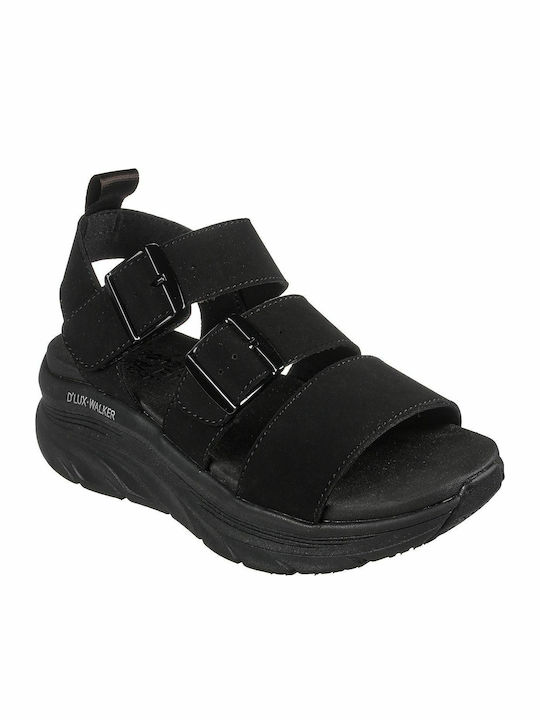Dlux Walker Women's Flat Sandals Anatomic with Strap in Black Color