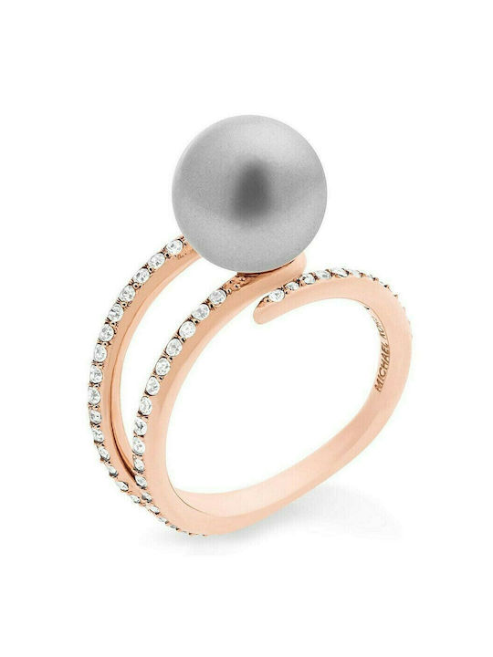 Michael Kors Women's Ring with Pearls from Steel Gold Plated