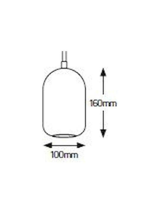 Geyer Cement Pendant Light Black with Socket GU10 10x16cm