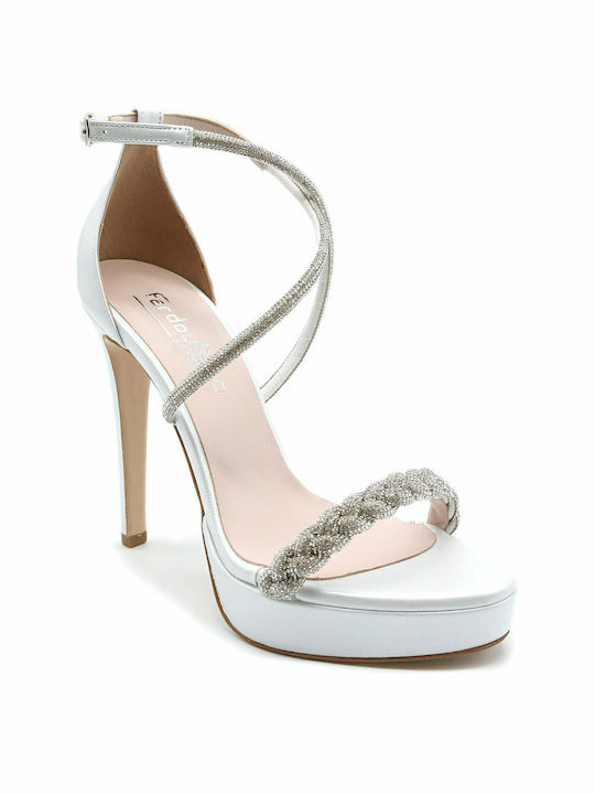 Fardoulis Λ Leder Damen Sandalen White / Pearl