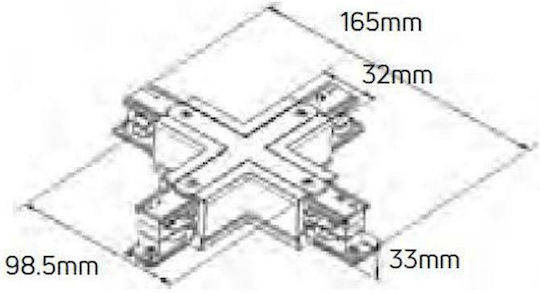 Geyer Track Connector for Spotlights made of Aluminum Black LTC-X-B
