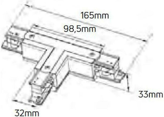 Geyer Track Connector for Spotlights made of Aluminum Black LTC-T-B